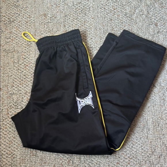 Tapout Black Track Pants with Yellow Trim - Picture 4 of 8